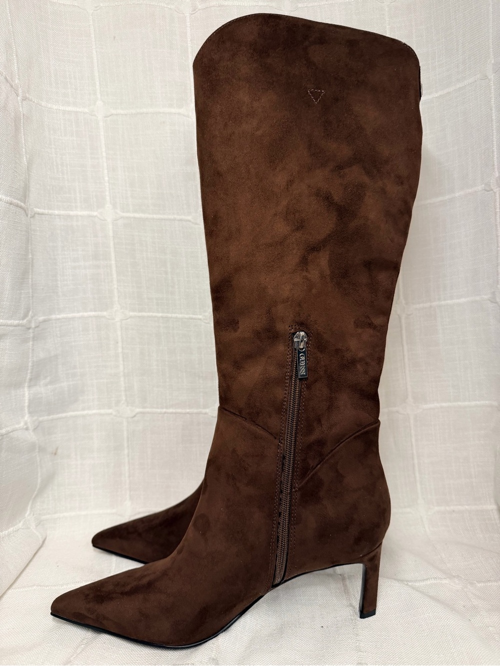 Guess Brown Pointed Toe Suede Boots - Picture 3 of 6